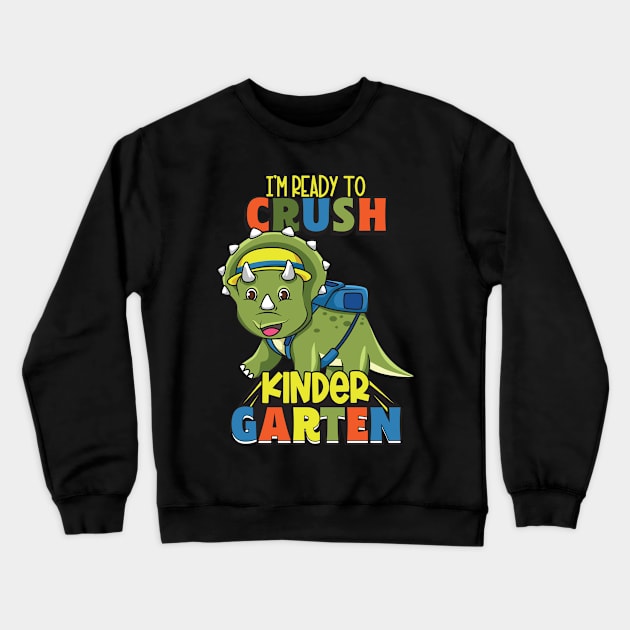 Kindergarten Ready To Crush Kindergarten Back To School Crewneck Sweatshirt by alcoshirts